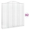 vidaXL Bogadreginn Grj&oacute;tkassi 2 stk. 200x30x200/220 cm Sinkh&uacute;&eth;a&eth; J&aacute;rn