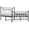 vidaXL R&uacute;mgrind &uacute;r M&aacute;lmi me&eth; H&ouml;fu&eth;gafli & F&oacute;tagafli Sv&ouml;rt 100x200 cm