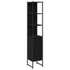 vidaXL Ba&eth;herbergissk&aacute;pur Sv&ouml;rt eik 33 x 33 x 185,5 cm Samsettur vi&eth;ur