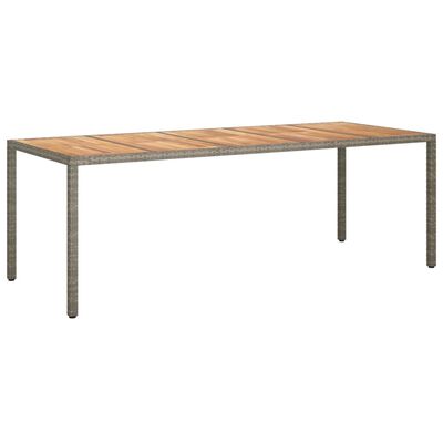 vidaXL Garðborð Grátt 250x100x75 cm Pólýrattan