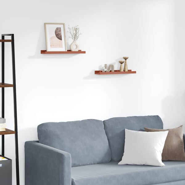 vidaXL Vegghylla me&eth; hillu 2 pcs Rau&eth;ur 40 x 9 x 3 cm Samsettur vi&eth;ur