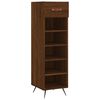 vidaXL Sk&oacute;sk&aacute;pur Br&uacute;nn Eikarlitur 30x35x105 cm Samsettur Vi&eth;ur