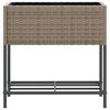 vidaXL Gr&oacute;&eth;urker me&eth; Hillu 2 stk 70x28x70 cm Gr&aacute;tt P&oacute;l&yacute;rattan