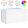 vidaXL Veggfestur Sj&oacute;nvarpssk&aacute;pur me&eth; LED lj&oacute;sum Hv&iacute;tur 80x35x41 cm