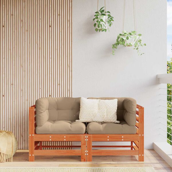 vidaXL Gar&eth;horn s&oacute;fi Mass&iacute;ft furuvi&eth; VaxBr&uacute;nn