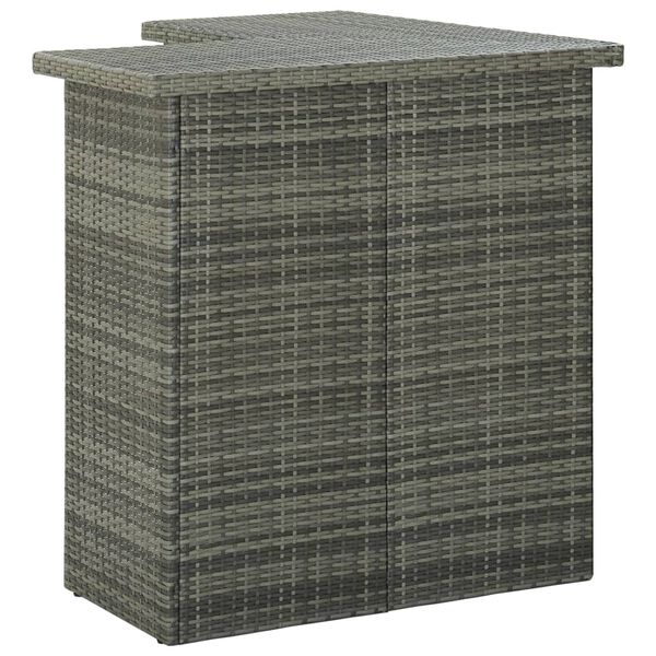 vidaXL Hornbarborð Grátt 100x50x105 cm Pólýrattan