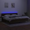 vidaXL H&oacute;lfa&eth; Springr&uacute;m me&eth; D&yacute;nu&LED D&ouml;kkbr&uacute;nn 200x200cm Tauefni