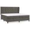 vidaXL H&oacute;lfa&eth; Springr&uacute;m me&eth; D&yacute;nu D&ouml;kkgr&aacute;tt 200x200 cm Flauel