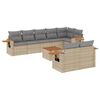 vidaXL 9 Hluta Gar&eth;s&oacute;fasett me&eth; Sessum Drapplita&eth; P&oacute;l&yacute;rattan