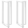 vidaXL barbor&eth;sf&aelig;tur T-laga 2 stk. hv&iacute;tir 60x35x(110-111) cm st&aacute;l