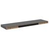vidaXL Vegghengdar Hillur 2 stk. H&aacute;glans Gr&aacute;ar 90x23,5x3,8 cm MDF