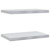 vidaXL Vegghillur 2 stk. 50x30 cm Silfurlita&eth; Ry&eth;fr&iacute;tt St&aacute;l