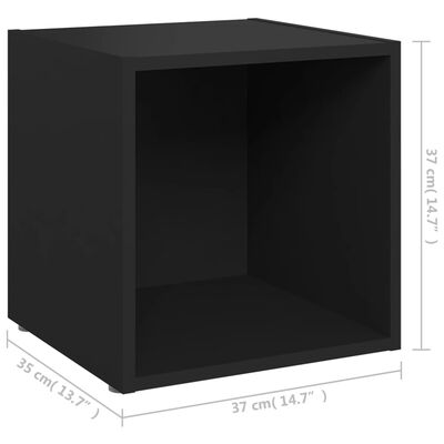 805501 vidaXL TV Cabinet Black 37x35x37 cm Chipboard
