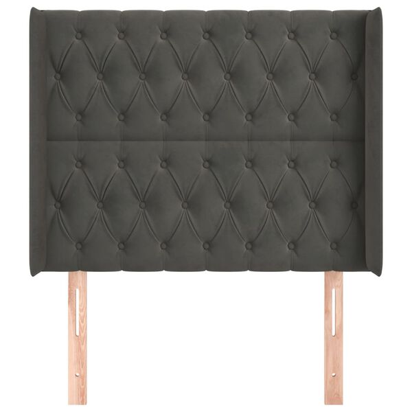 vidaXL H&ouml;f&eth;agafl me&eth; Eyrum 103x16x118/128 cm D&ouml;kkgr&aacute;tt Flauel