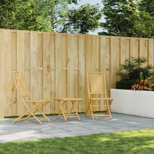 vidaXL 3 Hluta Bistrósett Bambus