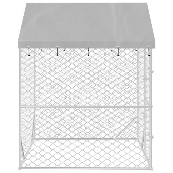 vidaXL Útihundaskýli með Þaki Silfurlitað 2x2x2,5 m Sinkhúðað Stál