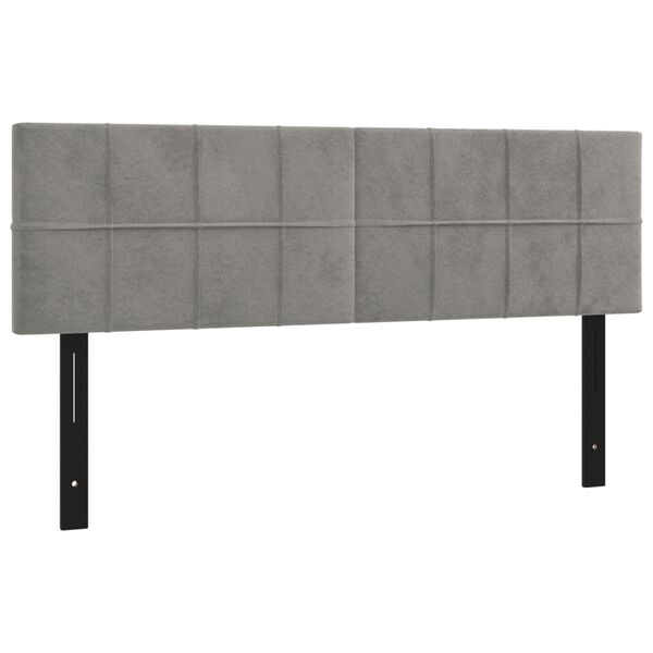 vidaXL LED H&ouml;f&eth;agafl 144x5x78/88 cm Lj&oacute;sgr&aacute;tt Flauel