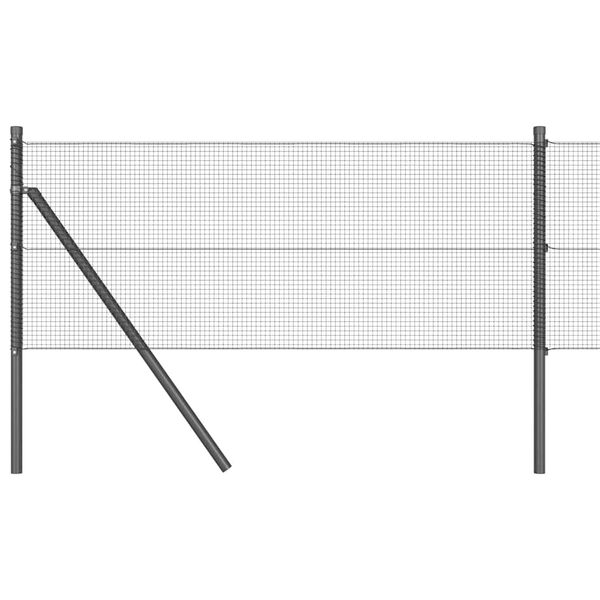 vidaXL Gir&eth;ingarp&oacute;stur Gr&aacute;r 50 x 0,8 m (12 x 12 mm net) St&aacute;l og PVC