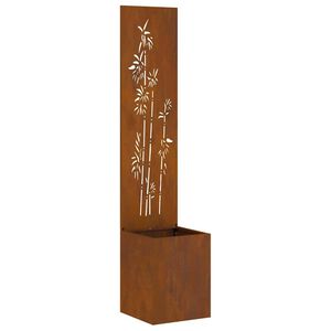 vidaXL Gar&eth;s b&uacute;na&eth; skj&aacute;r Bl&oacute;m Rusty 32 x 140 cm Ve&eth;ra&eth; st&aacute;l