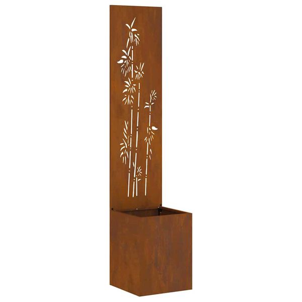 vidaXL Gar&eth;s b&uacute;na&eth; skj&aacute;r Bl&oacute;m Rusty 32 x 140 cm Ve&eth;ra&eth; st&aacute;l