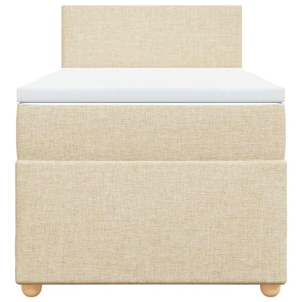 vidaXL Hólfað Springrúm með Dýnu Rjóma 80x200 cm Tauefni