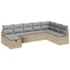 vidaXL S&oacute;fasett me&eth; p&uacute;&eth;i 8 pcs Beige og lj&oacute;sgr&aacute;r p&oacute;l&yacute;rattan