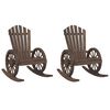 vidaXL Adirondack Gar&eth;ruggust&oacute;lar 2 stk. Gegnheill &THORN;inur