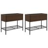 vidaXL Gr&oacute;&eth;urker me&eth; Hillu 2 stk 90x40x75 cm Br&uacute;nt P&oacute;l&yacute;rattan
