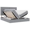 vidaXL R&uacute;m me&eth; LED r&aelig;mum me&eth; h&ouml;fu&eth;gafl Lj&oacute;sgr&aacute;r 200 x 200 cm d&uacute;kur