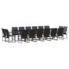 vidaXL Gar&eth;ur bor&eth;sett 17 pcs Svartur St&aacute;l