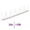 vidaXL 5-Ra&eth;a Fuglagaddar Ry&eth;fr&iacute;tt St&aacute;l 10 stk. 5 m