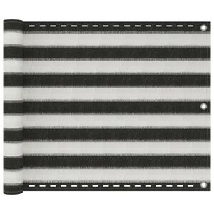 vidaXL Skilr&uacute;m &aacute; Svalir HDPE 75x500 cm Reykgr&aacute;tt og Hv&iacute;tt