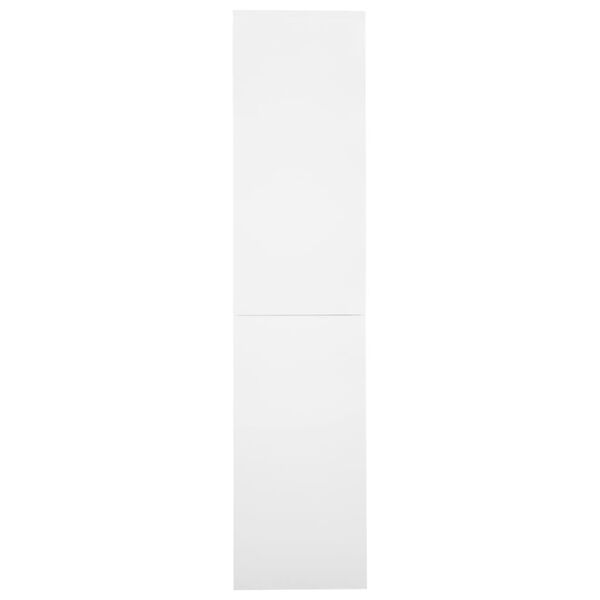 vidaXL Skrifstofusk&aacute;pur me&eth; Rennihur&eth; Hv&iacute;tur 90x40x180 cm St&aacute;l