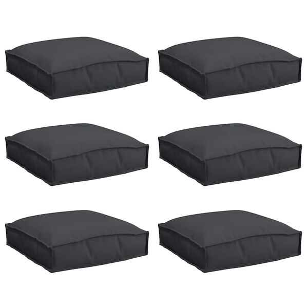 vidaXL Brettpúði fyrir sæti 6 pcs Svartur 40 x 40 x 8 cm Oxford efni