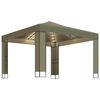 vidaXL Gazebo með tvöföldu þaki og LED strengjaljósum 3x3x2,7 m Taupe