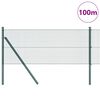 vidaXL Gir&eth;ingarp&oacute;stur Gr&aelig;nn 100 x 0,4 m (12 x 12 mm net) St&aacute;l og PVC