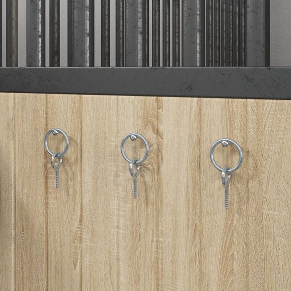 vidaXL Hestat&yacute;fingahringir me&eth; Augnskr&uacute;fum 3 stk Silfurst&aacute;l