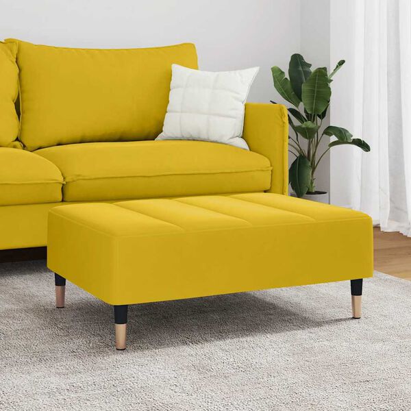 vidaXL Fótaskemill Gulur 77x55x31 cm Flauel