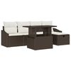 vidaXL Gar&eth;s&oacute;fa sett me&eth; p&uacute;&eth;i 6 pcs Br&uacute;nn p&oacute;l&yacute;rattan