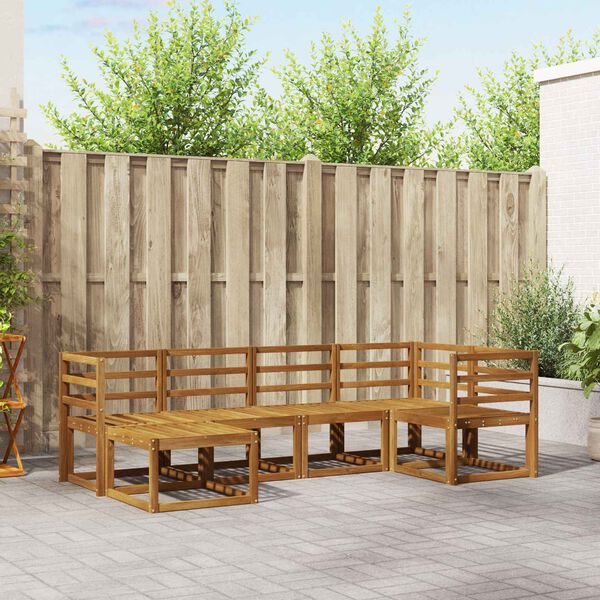 vidaXL &Uacute;ti s&oacute;fasett me&eth; p&uacute;&eth;i 6 pcs N&aacute;tt&uacute;rulegt og Krem