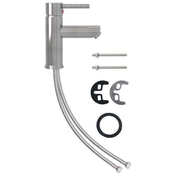 vidaXL Ba&eth;herbergiskrani fyrir Vask Silfurlita&eth;ur 130x176 mm