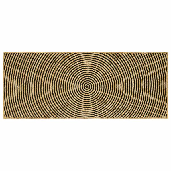 vidaXL Tepi N&aacute;tt&uacute;rulegur og svartur 80 x 200 cm J&uacute;ta