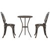 vidaXL Garð Bistro Set 3 pcs bronze Ál