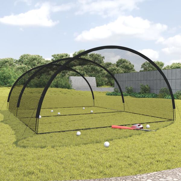 vidaXL Baseball Batting Cage Net Svart 500x400x250 cm Pólýester