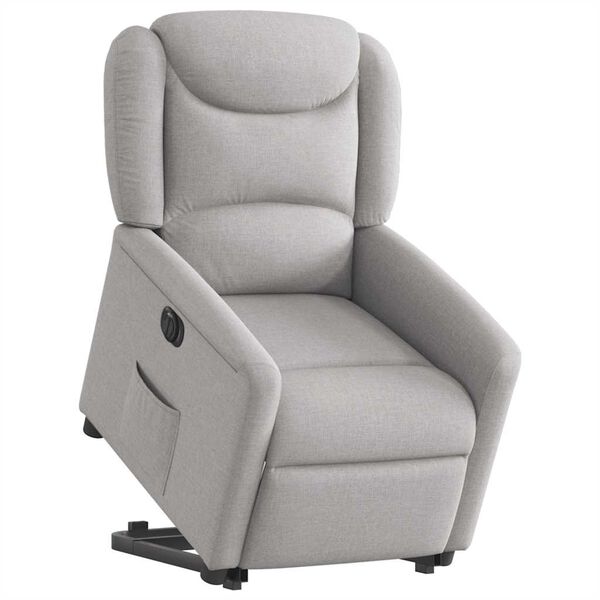 vidaXL Electric Stand up Recliner st&oacute;ll Cloud Grey Efni