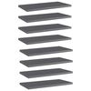 vidaXL Vegghillur 8 stk. H&aacute;glans Gr&aacute;ar 40x20x1,5 cm Sp&oacute;naplata