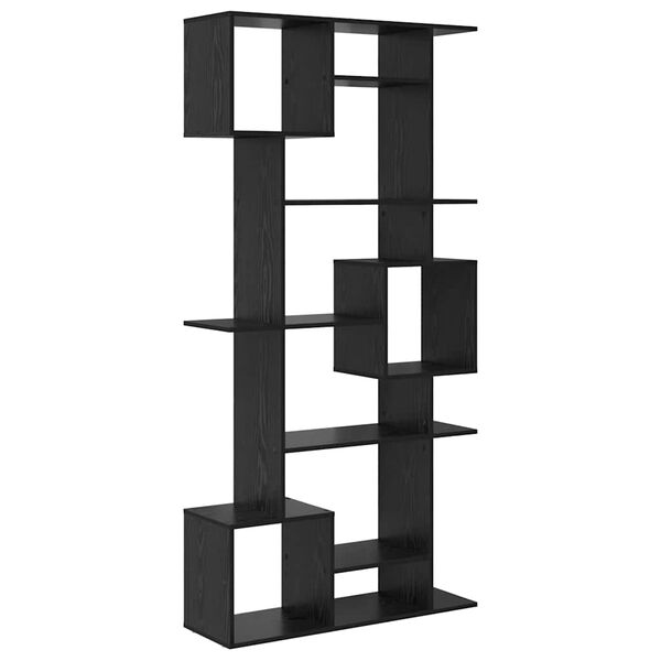 vidaXL B&oacute;kask&aacute;pur Svartur Eik 92 x 29 x 188 cm Samsettur vi&eth;ur