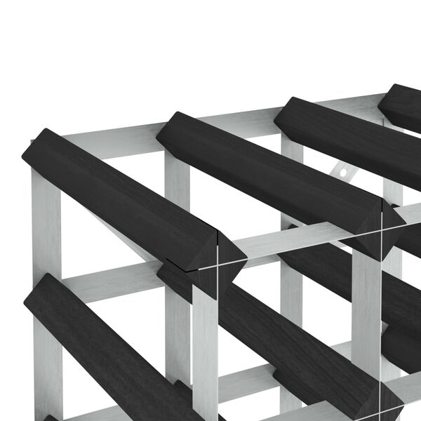 vidaXL Vínrekki fyrir 42 Flöskur Svartur Gegnheil Fura