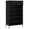 vidaXL Sk&oacute;sk&aacute;pur Svartur 60x35x105 cm Samsettur Vi&eth;ur