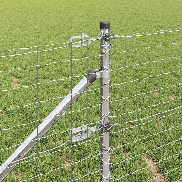 vidaXL Girðingarpóstar 13 pcs Silfur Ø32mm 60 cm Sinkhúðað stál